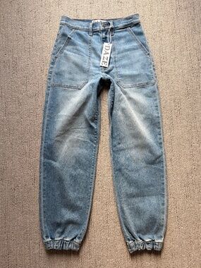 DAZE Denim Shopbop Cutie High-Waisted Washed Blue Jogger Jeans Sz 26 NWT!!